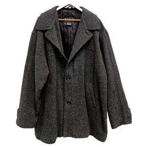 VTG Aberdeen Collection Winter Jacket Mens XL Black Wool Outdoor Timeless